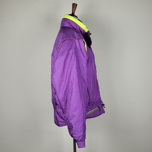 VTG Mountain Goat Jacket Womens Large Purple Neon Ski Snow Outdoor Color… - Picture 3 of 8